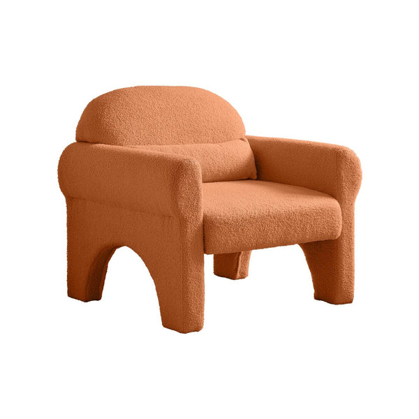 English Elm boucle Accent Chair Curved Silhouette with Lumbar Pillow for Modern Living W848141060