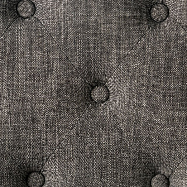 English Elm Set of 2 Padded Fabric Dining Chairs with Button-Tufted Backs Antique Black & Gray Rustic Charm B016P156813