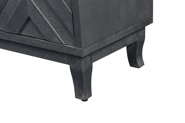 English Elm Stronger Lacquered Sideboard with Wave Stripe Doors and Adjustable Shelves for Living Rooms W144583481