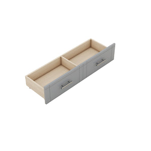 English Elm Queen Wall Bed with Usb Charging Shelves and Drawers for Studio or Guest Room Gray LP000568AAE