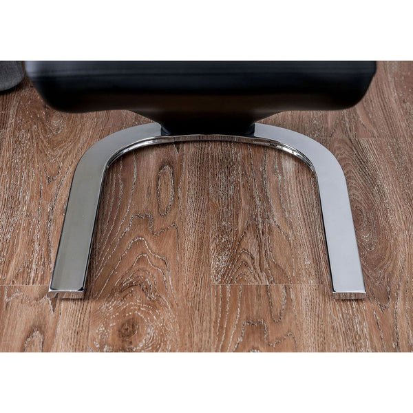 English Elm Set Z-Style Padded Leatherette Side Chairs Black with Chrome Legs — Modern Sleek Comfort, Durable Accent Pair B016P156602