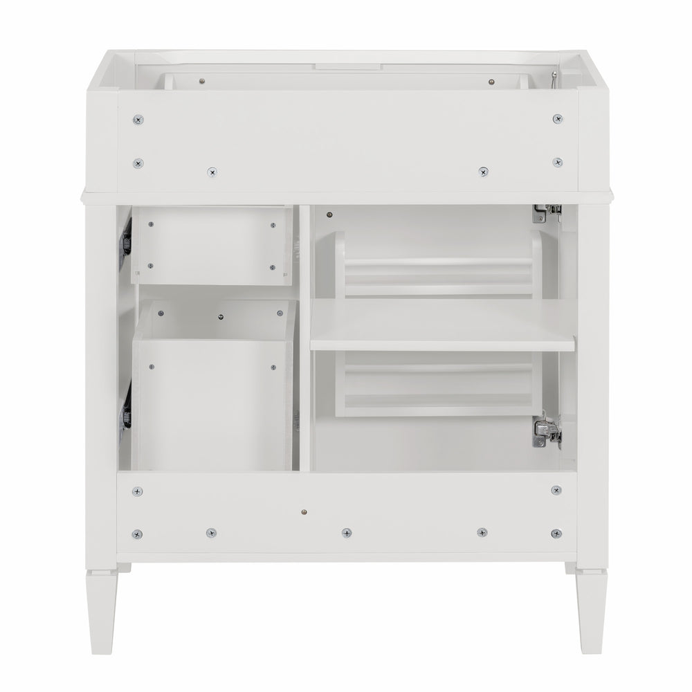 English Elm 30'' Modern Bathroom Vanity Cabinet With 2 Drawers, Tip-Out Storage & Elegant Design - No Basin N710P250685K