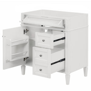 English Elm 30'' Modern Bathroom Vanity Cabinet With 2 Drawers, Tip-Out Storage & Elegant Design - No Basin N710P250685K