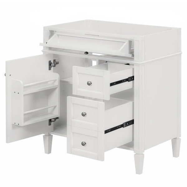 English Elm 30'' Modern Bathroom Vanity Cabinet With 2 Drawers, Tip-Out Storage & Elegant Design - No Basin N710P250685K