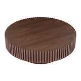 English Elm 39.37'' Round Mdf Coffee Table Mid Century Modern Coffee Table Unique Coffee Table For Living Room Furniture, Tea Table Walnut