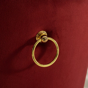 English Elm Nikki Handcrafted Tufted Solid Wood Dining Chair with Velvet Upholstery, High-Density Foam Comfort Burgundy W1143P151484