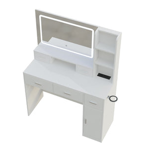 English Elm Newly Designed Led Smart Vanity with Drawer Storage for Bedroom Dressing Routine W1320138091
