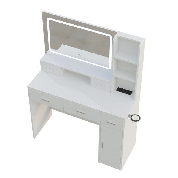 English Elm Newly Designed Led Smart Vanity with Drawer Storage for Bedroom Dressing Routine W1320138091