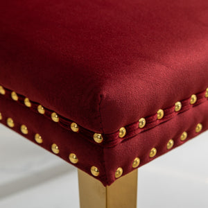 English Elm Nikki Elegant Tufted Velvet Dining Chair with Solid Wood Frame, High-Density Foam & Steel Spring Burgundy W1143P151484