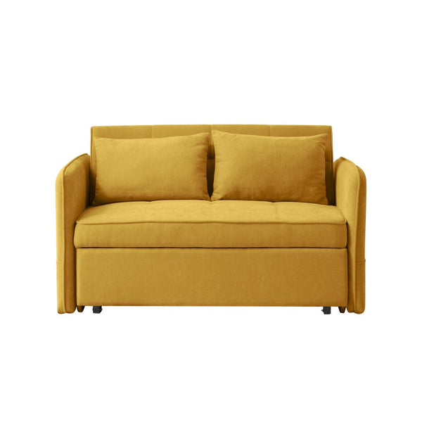 English Elm Chenille Sleeper Loveseat Sofa Bed with Adjustable Armrests for Studio Living W848132155
