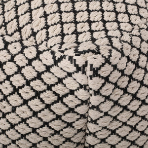 English Elm Christopher Knight Home® - WOVEN Cotton Pouf Black+Natural Handwoven Boho Cube 18" Breathable Cotton Cover Removable Zippered 68220.00