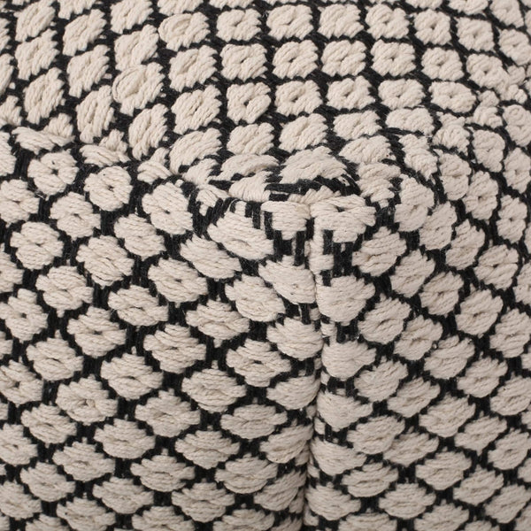 English Elm Christopher Knight Home® - WOVEN Cotton Pouf Black+Natural Handwoven Boho Cube 18" Breathable Cotton Cover Removable Zippered 68220.00
