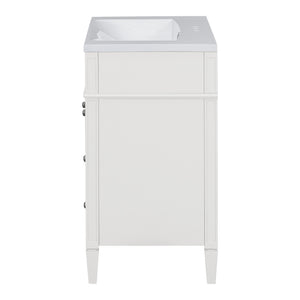 English Elm 30'' Bathroom Vanity Set With Sink, Modern Storage Cabinet, Mirror & 3 Drawers For Efficient Organization SW000127AAK-3