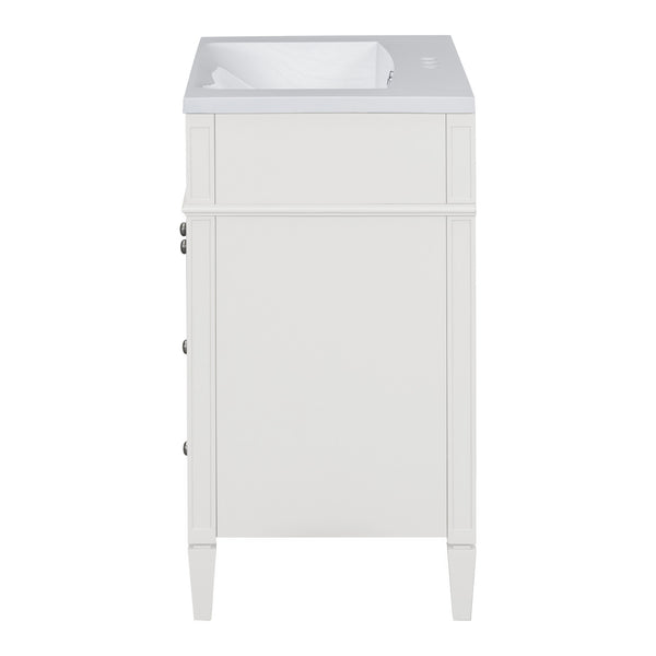 English Elm 30'' Bathroom Vanity Set With Sink, Modern Storage Cabinet, Mirror & 3 Drawers For Efficient Organization SW000127AAK-3
