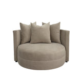 BOBBY Round Seating Upholstered Living Room Chair, Beige