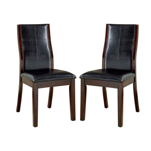 English Elm Transitional Parson Side Chairs Set of 2 — Espresso Cherry Wood Frame with Padded Leatherette Comfort Seats Brown 42 L x 13 W x 20 H B011P156647