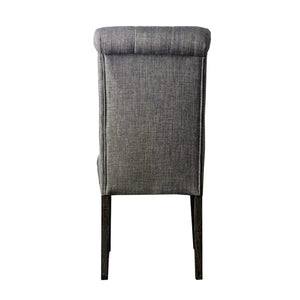 English Elm Set of 2 Padded Fabric Dining Chairs with Button-Tufted Backs Antique Black & Gray Rustic Charm B016P156813