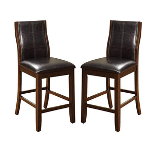 English Elm Transitional Parson Side Chairs Set of 2 — Espresso Cherry Wood Frame with Padded Leatherette Comfort Seats Brown 43 L x 13 W x 20 H B011P156648