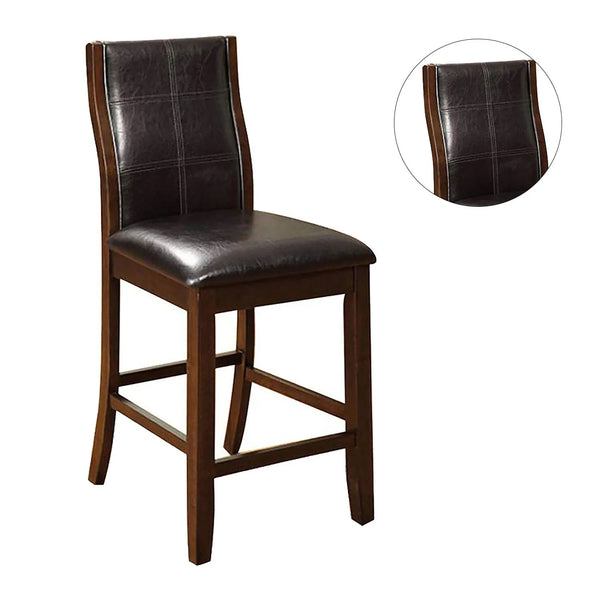 English Elm Transitional Parson Side Chairs Set of 2 — Espresso Cherry Wood Frame with Padded Leatherette Comfort Seats Brown 43 L x 13 W x 20 H B011P156648