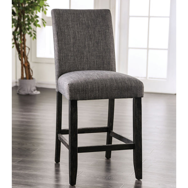 English Elm Set of 2 Padded Fabric Counter Height Chairs Gray Upholstered Comfort Supportful Dining Seats, Space-Saving Modern Design B016P156815