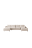 Hearth and Haven [Video Provided]U-Shaped Linen Sectional Sofa with Double Chaises, Beige W848S00015