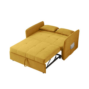 English Elm Chenille Sleeper Loveseat Sofa Bed with Adjustable Armrests for Studio Living W848132155