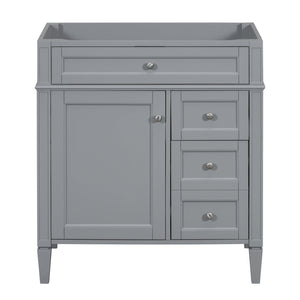 English Elm 30'' Modern Bathroom Vanity Cabinet With 2 Drawers, Tip-Out Storage, Elegant Roman Legs & Adjustable Shelf N710P250685E