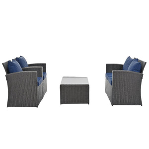 English Elm Patio Furniture Sets: Stylish & Durable Outdoor Seating With Plush Cushions, Weather-Resistant Design W1703S00008-GIGA