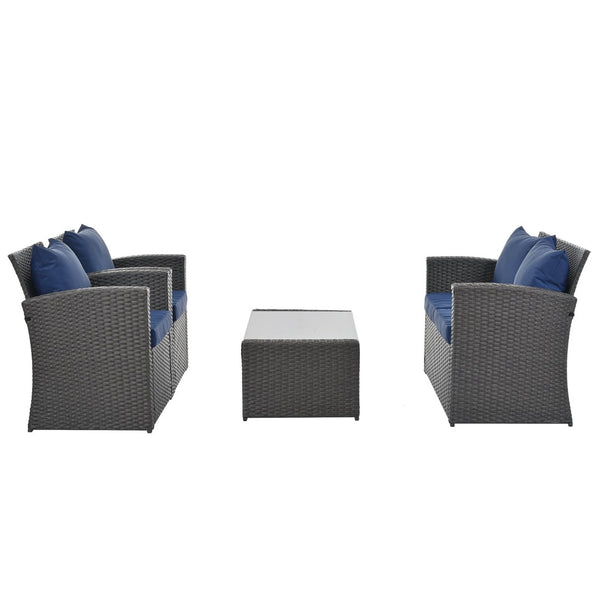 English Elm Patio Furniture Sets: Stylish & Durable Outdoor Seating With Plush Cushions, Weather-Resistant Design W1703S00008-GIGA