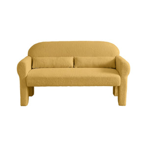 English Elm boucle Weave Loveseat Solid Wood Frame Compact Two Seat Sofa Modern Living Room W848S00020