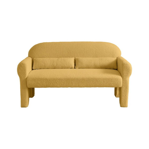 English Elm boucle Weave Loveseat Solid Wood Frame Compact Two Seat Sofa Modern Living Room W848S00020