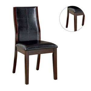 English Elm Transitional Parson Side Chairs Set of 2 — Espresso Cherry Wood Frame with Padded Leatherette Comfort Seats Brown 42 L x 13 W x 20 H B011P156647