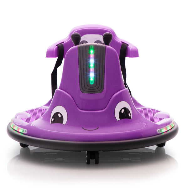 English Elm 12v Snail Ride on Bumper Car for Toddlers with Remote Led Lights Music Spin Play W2181P156753