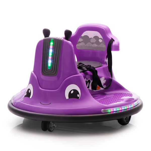 English Elm 12v Snail Ride on Bumper Car for Toddlers with Remote Led Lights Music Spin Play W2181P156753