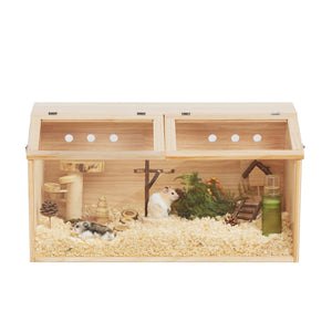 English Elm Middle Pine Wood Small Animal Habitat with Clear Acrylic Front Panel for Easy Viewing W2181P156758