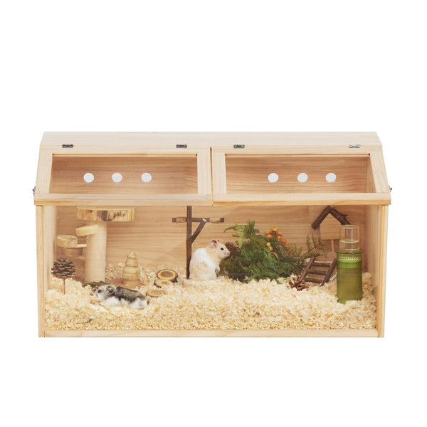 English Elm Middle Pine Wood Small Animal Habitat with Clear Acrylic Front Panel for Easy Viewing W2181P156758