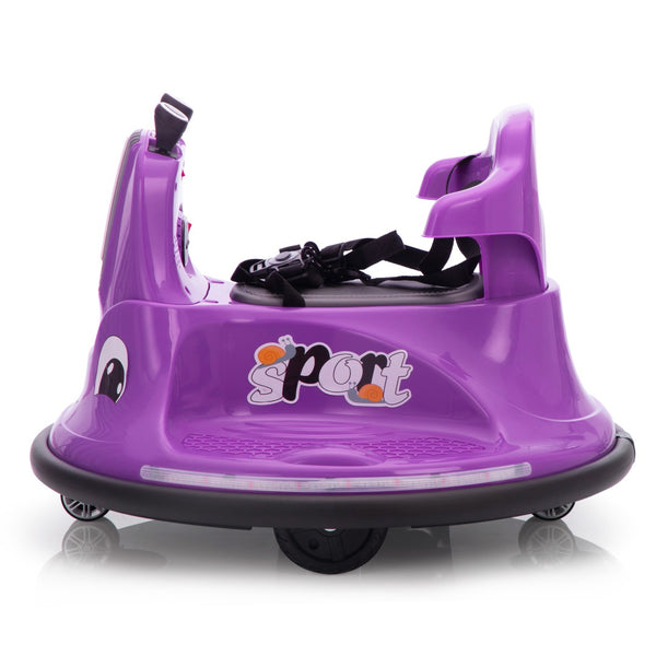 English Elm 12v Snail Ride on Bumper Car for Toddlers with Remote Led Lights Music Spin Play W2181P156753