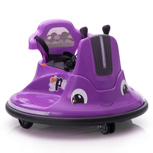 English Elm 12v Snail Ride on Bumper Car for Toddlers with Remote Led Lights Music Spin Play W2181P156753