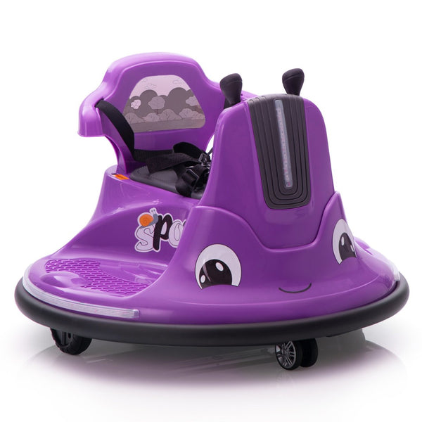 English Elm 12v Snail Ride on Bumper Car for Toddlers with Remote Led Lights Music Spin Play W2181P156753