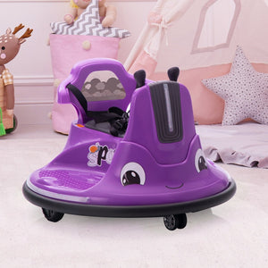 English Elm 12v Snail Ride on Bumper Car for Toddlers with Remote Led Lights Music Spin Play W2181P156753