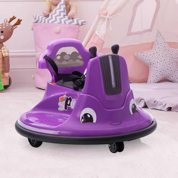 English Elm 12v Snail Ride on Bumper Car for Toddlers with Remote Led Lights Music Spin Play W2181P156753