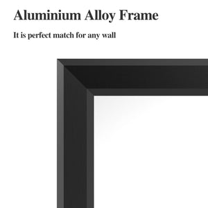 English Elm 48"x32" Oversized Modern Rectangle Bathroom Mirror with Aluminum Frame, Explosion-Proof Glass for Safe Wall Display and Versatile Vertical or Horizontal Mounting Black W708P146108