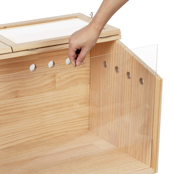 English Elm Middle Pine Wood Small Animal Habitat with Clear Acrylic Front Panel for Easy Viewing W2181P156758