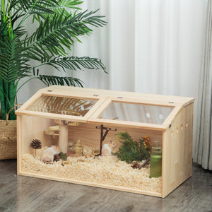English Elm Middle Pine Wood Small Animal Habitat with Clear Acrylic Front Panel for Easy Viewing W2181P156758