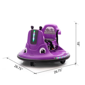 English Elm 12v Snail Ride on Bumper Car for Toddlers with Remote Led Lights Music Spin Play W2181P156753