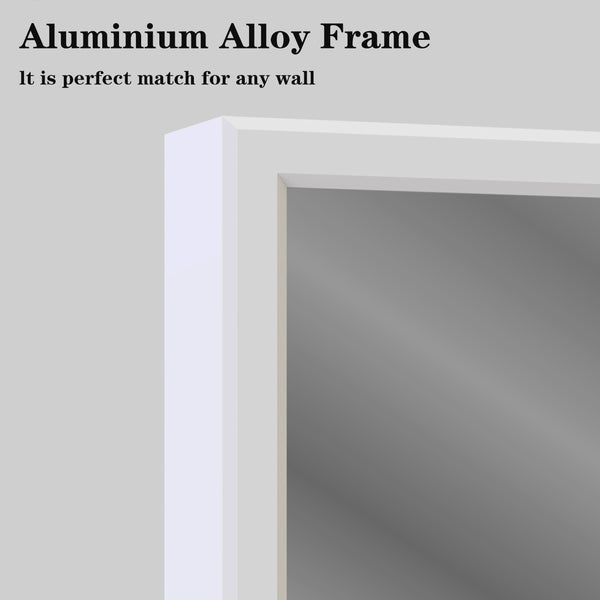 English Elm 48"x32" Oversized Modern Rectangle Bathroom Mirror with Aluminum Frame, Explosion-Proof Glass for Safe Wall Display and Versatile Vertical or Horizontal Mounting White W708P146111