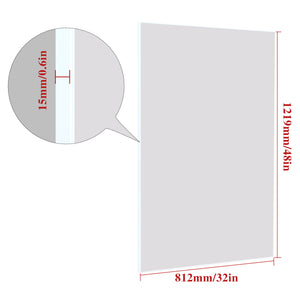 English Elm 48"x32" Oversized Modern Rectangle Bathroom Mirror with Aluminum Frame, Explosion-Proof Glass for Safe Wall Display and Versatile Vertical or Horizontal Mounting White W708P146111