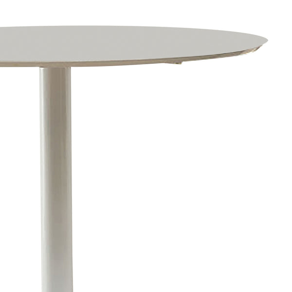 English Elm White Round Dining Table Mid-Century Modern Glossy Finish on Slender Metal Base, 40" Chic Centerpiece B062P153872