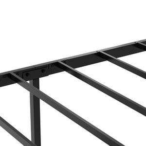 English Elm Queen Industrial Bed Frame with Led Headboard Shelf Charging Ports and Metal Slat Base W1903P151337