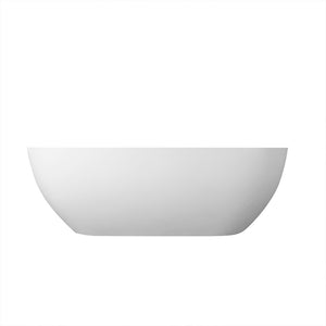 English Elm 68.9 Inch Stone Resin Freestanding Soaking Tub Matte White Spa Bath Ergonomic W1613P160637